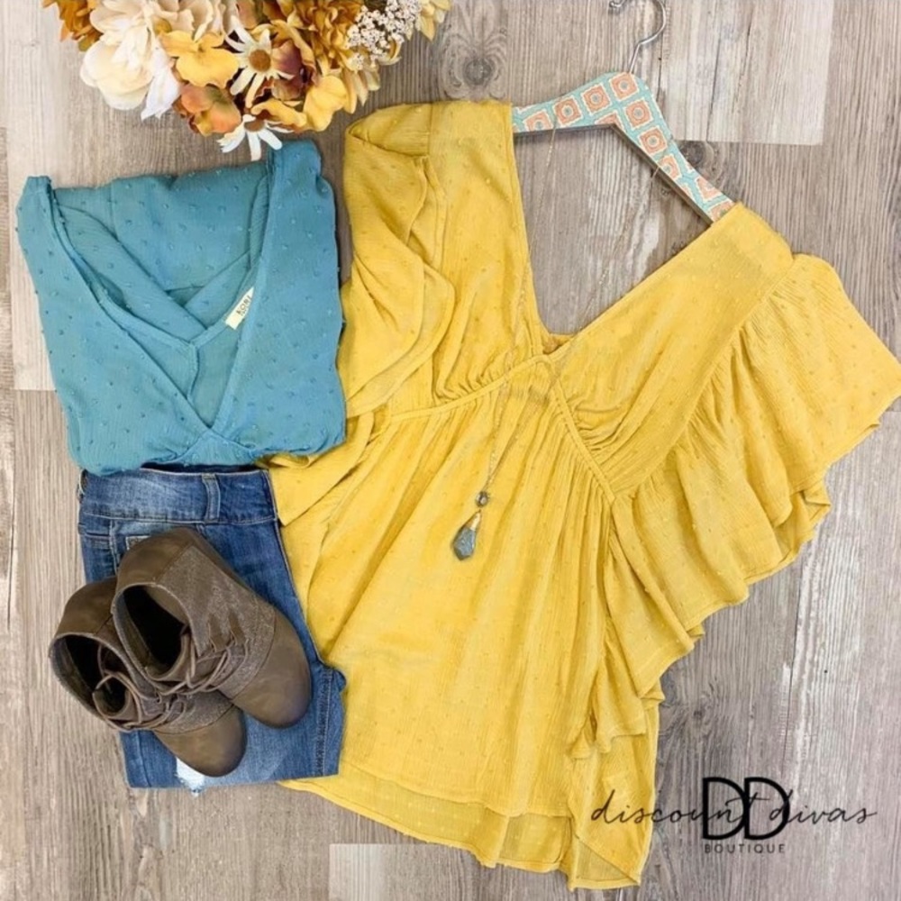 V Neck with waterfall arm detail (Medium Teal)